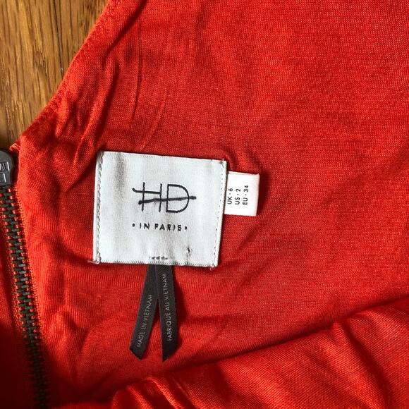 Anthropologie HD in Paris EUC Women's Ardmore Sleeveless Knit Orange Dress Sz 2 - Picture 8 of 12